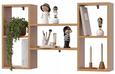 Produktbild von Wandregal Erle – Hängeregal aus MDF – Bücherregal für Wohnzimmer, Schlafzimmer, Küche