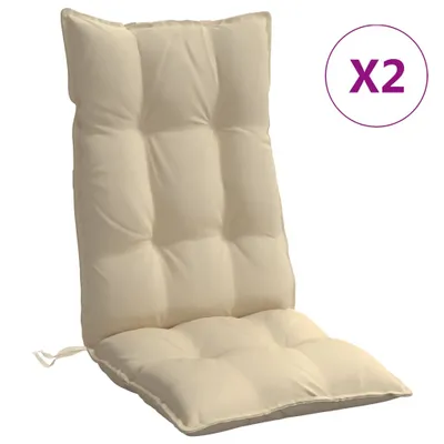 Produktbild von vidaXL Hochlehner-Auflagen 2 Stk. Beige Oxford-Gewebe