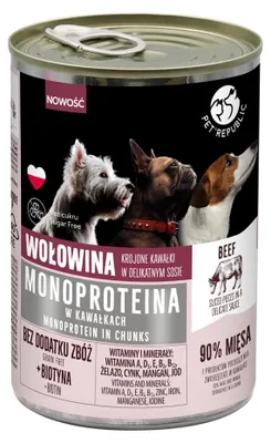 Zdjęcie produktu dla PET REPUBLIC Mono Wołowina - mokra karma dla psa - 400 g