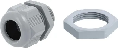 Productafbeelding van STEX24 PA-aansluitstuk met borgmoer - Eigenmerk STEX24, M25x1,5, verpakkingseenheid 100 stuks, polyamide (PA), schroefdraadlengte 9,0 mm - 1 stuk