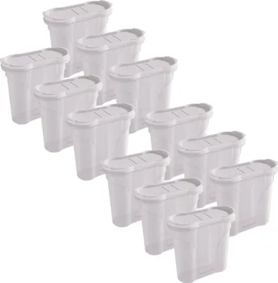 Produktbild von Novaliv Salzstreuer 12er SET Salz Vorratsdose zum Streuen 300 ml Maße (LxBxH): 11 x 5 x 11 cm Dosen für Gewürze mit Deckel Salz und Pfefferstreuer Paprika Gewürz Streuer Klein Streuer Gewürze Fein
