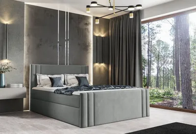 Produktbild von Boxspringbett CELESTA – 180x200, Grau + GRATIS Topper
