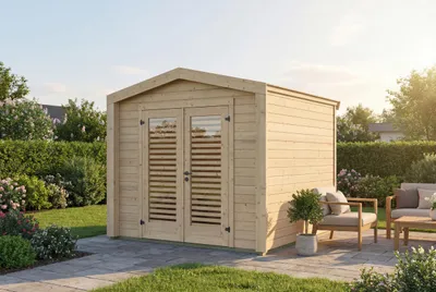 Produktbild von Gartenhaus Killarney, 250x250cm, Naturbelassen, 28mm