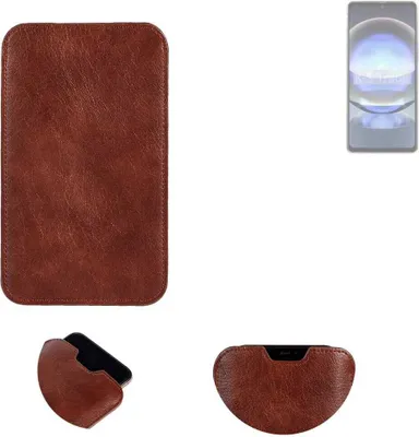 Produktbild von K-S-Trade Schutzhülle Handyhülle kompatibel mit Sharp Aquos R8 Handytasche Kunstleder Sleeve in braun