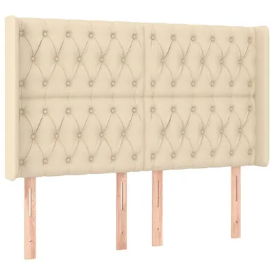 Obrázok produktu pre vidaXL Čelo postele s ušami krémové 163x16x118/128 cm Látka