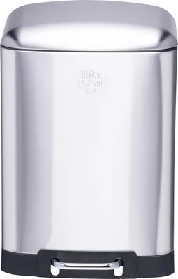 Produktbild von Dirt Devil Tretmülleimer 12L – Mülleimer Küche mit Soft Close – Abfalleimer aus Edelstahl – Herausnehmbarer Inneneimer – 27,5 x 25,5 x 40,2 CM – Silber
