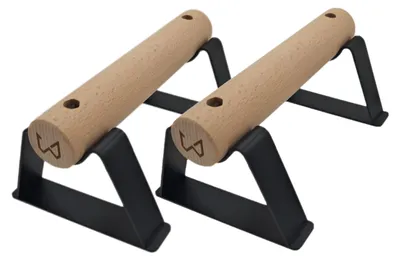 Productafbeelding van Parallettes - Calisthenics - Beukenhout en staal - Antislip - 200 kg belastbaar