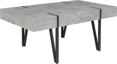 Obrázok produktu pre BELIANI Konferenčný stolík imitácia betónu čierne kovové nohy 100 x 60 cm obdĺžnikový moderný industriálny štýl