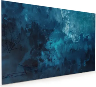 Produktbild von Küchenrückwand Spritzschutz Glas mit Motiv Abstrakte Blautöne 40 x 40 cm