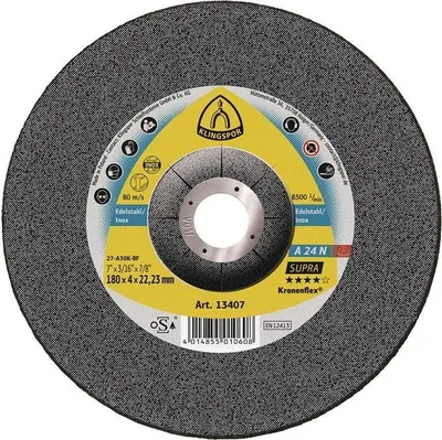 Produktbild von KLINGSPOR METALL-SCHLEIFSCHEIBE 230 mm x 6,0 mm x 22,2 mm A24N Supra INOX