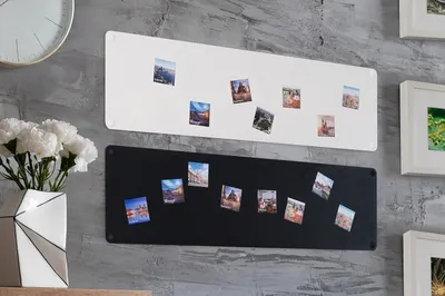 Produktbild von Magnettafel Magnetwand Memotafel aus Edelstahl Fotowand für Urlaubs Magnete Metall Magnetische Tafel Metalltafel für Wohnung Büro Küche