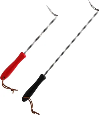 Produktbild von 2 Stück Lebensmittelwender - BBQ Lebensmittelwender Haken - Edelstahl BBQ Fleischhaken Wender - Küchenkochzubehör für Grillen und Bratplatte
