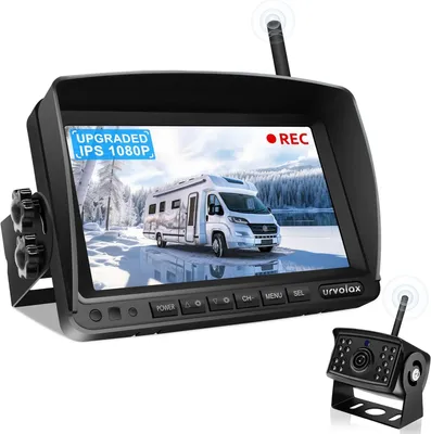 Obrázek produktu pro Bezdrátová couvací kamera, digitální sada pro dodávky, 7" monitor a parkovací kamera, IP69 vodotěsná couvací kamera, 1080P HD