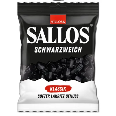 Zdjęcie produktu dla Sallos czarna klasyczna lukrecja miękka odpowiednia dla wegetarian 200g