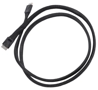 Image de Câble SFF-8611 4i vers SFF-8611 4i PCIe 4.0 64 Gbps pour SSD, câble actif avec gaine en nylon, 100 cm, pour connexion serveur