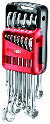 Maul-Ringschlüssel-Set 14-tlg., 7–24 mm, metrisch, mit Halter