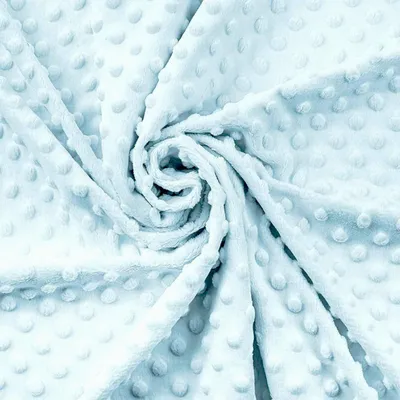 Image de Tissu Minky bleu pastel à pois / au mètre - 50 x 150 cm - Bleu | par Craft Loom