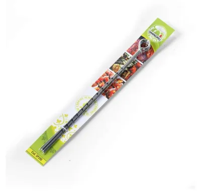 Image de Ompagrill Brochettes pour Barbecue en Acier Strié 39 cm - Lot de 5