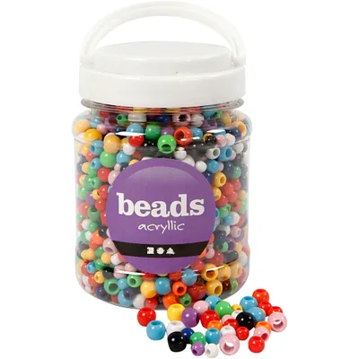 Produktbild von Creativ Company Pony Perlen Set - Perlenmix 6-10 mm bunte Farben 430 g