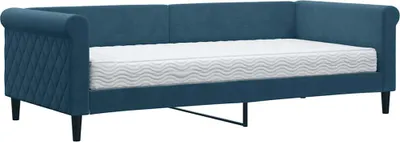 Obrázok produktu pre vidaXL Ležadlo s matracom Blue 90x200 cm Velvet