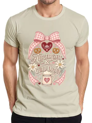 Immagine prodotto di Abbigliamento tradizionale bavarese per l'Oktoberfest: vestito tradizionale da donna (Dirndl), pantaloni in pelle da uomo, maglietta da uomo, colore: naturale, taglia: XL