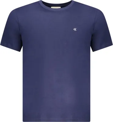 Produktbild von Herren Kurzarm T-Shirt Blau mit Rundhals und Logo-Stickerei