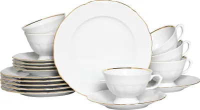 Produktbild von CreaTable, 24318, Maria Theresia Gold, Kaffeeservice 18-tlg, Porzellan