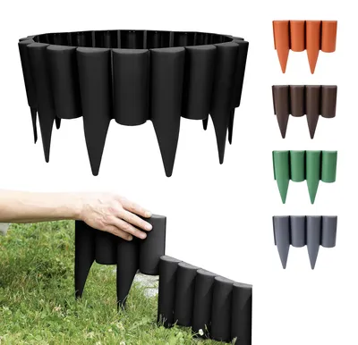 Image de GARDENIX Bordure de jardin en plastique, 2,5 mètres - Bordure de massif en panneaux