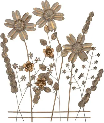 Produktbild von Wanddekoration Blumenwiese antik/goldfarben