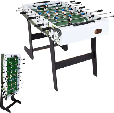 Immagine prodotto di Biliardino Londra, biliardino calcio balilla, pieghevole 84x121x105 ~ motivo calcio bianco/verde