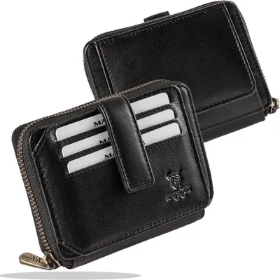 Produktbild von Herren Leder mit edler Geschenk Box, Elegante Leder Geldbörse mit RFID Schutz, Luxus Herren Geldbörse mit Reißverschluss und Viele Kartenfächer