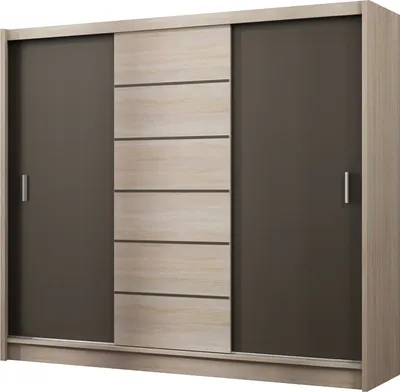 Produktbild von Schwebetürenschrank Sevilla 250, 3 Türen Kleiderschrank, Moderne Garderobe, Schrank in Größe: 250 x 215 x 61 cm