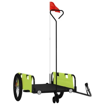 Obrázok produktu pre vidaXL Príves na bicykel Zeleno-čierny Oxford Fabric & Iron