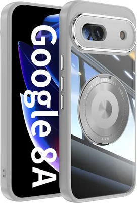 Obrázek produktu pro Pouzdro na mobil pro Google Pixel 8A transparentní vojenská ochrana s magnetickým kroužkovým stojánkem a krytem fotoaparátu šedý
