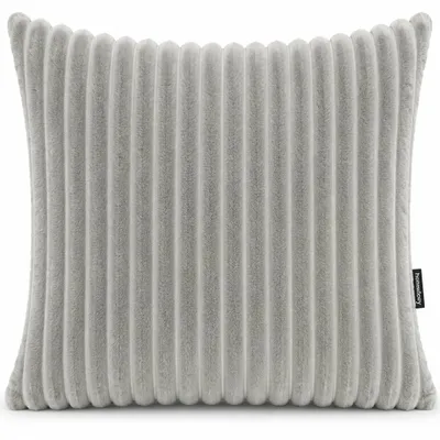 Zdjęcie produktu dla Geronimo | Poduszka dekoracyjna – Szara – 45 × 45 cm – miękka – wykonana z pluszowego materiału – można prać w pralce – zdejmowane poszewka – SOFTLY