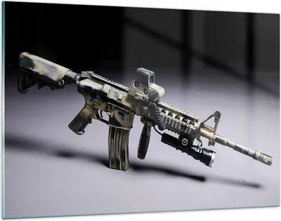 Produktbild von Bilder auf glas - Armee Gewehr - 120x80cm - Glasbilder - Wandbilder - Kunstdruck - zum Aufhängen bereit - Wanddekoration aus Glas - Glas Bilder - Wandbild auf Glas - Einteilig - GAA120x80-3768