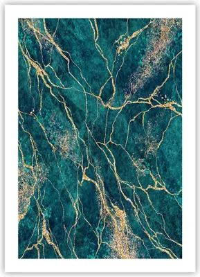 Produktbild von Poster - Poster ohne Rahmen - Abstraktion Gold Türkis - 50x70 cm - Wand Bild - Wanddeko - Wandbilder - Kunstposter - Wandposter - Bilder - Kunstdruck - Wanddekoration - Wandbild - P2XPA50x70-4564