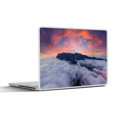 Produktbild von MuchoWow® Laptop Aufkleber Sticker Cover Mount Kinabalu - Wolken - Sonnenuntergang 30x22 cm - Laptop-Sticker