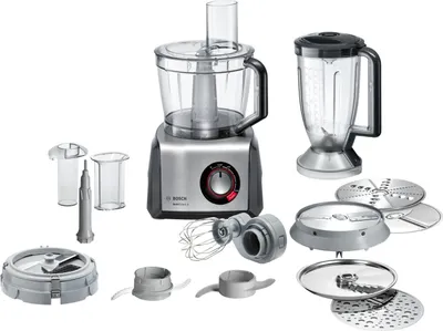 Obrázok produktu pre Kompaktný kuchynský robot Bosch MultiTalent 8 MC812M865, 45 funkcií, XXL mixovacia nádoba 3,9 l, mixér 1,5 l, univerzálny nôž, krájač na kocky, strúhací disk, disk na krájanie/strúhanie/obracanie, 1250 W, čierny