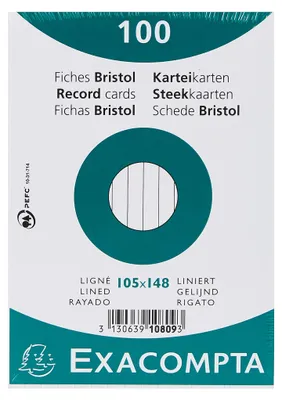 Immagine prodotto di EXACOMPTA 10809SE Schede DIN A6 foderate di bianco