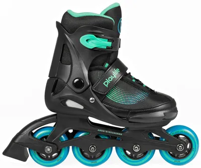 Obrázek produktu pro Inline brusle Playlife Joker Blue Sky, nastavitelná velikost, černá/modrá, pro děti, kuličková ložiska ABEC 5, č. zboží: 880264