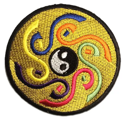 Obrázek produktu pro Yin Yang Spirituell - záplata, nažehlovací, nažehlovací záplata, aplikace, záplata, nažehlovací, Velikost: Ø 8 cm