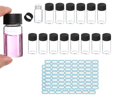 Image de Omgoods - Lot de 15 flacons en verre transparent de 20 ml avec bouchon à vis
