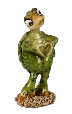 Produktbild von Deko Schildkröte Herz Garten Tier Figur Skulptur Objekt Landschildkröte