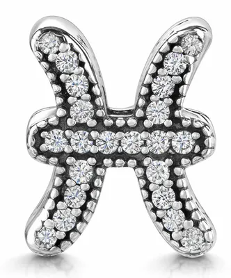 Zdjęcie produktu dla MATERIA - zawieszka z motywem znaku zodiaku Ryby, wykonana z srebra 925, ozdobiona cyrkoniami, seria 12