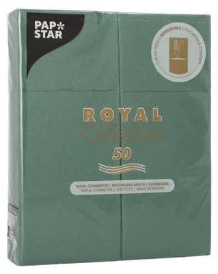 Produktbild von Servietten "ROYAL Collection" 40 cm x 30 cm dunkelgrün mit Besteckfalz