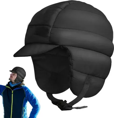 Produktbild von Wintermütze Fliegermütze Skimütze Winddicht und wasserdicht mit Ohrenklappen hält warm Outdoor Schwarz Mützen