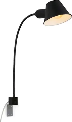 Produktbild von Bettleuchte Leselampe Wandlampe flexibel 1xE27 10W schwarz Kippschalter Briloner