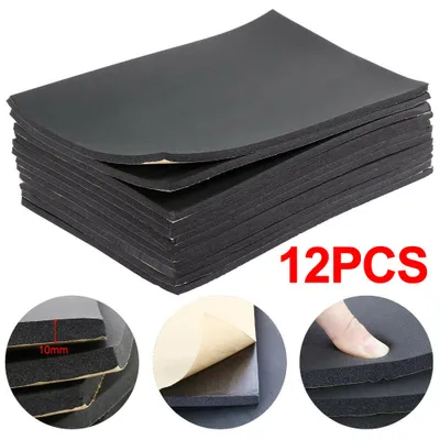 Produktbild von 12ks 10mm izolačná rohož do auta samolepiaca gumová zvuková izolácia 50x30cm