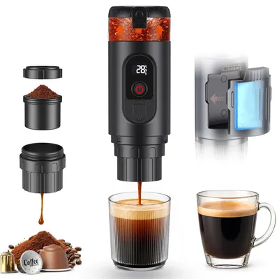Tragbare Espressomaschine, 20 bar, 2-in-1, 7650 mAh Akku, USB-C